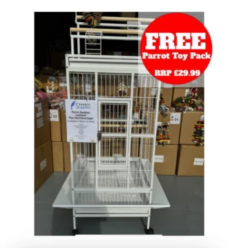 Parrot-Supplies Lakeland Play Top Parrot Cage White